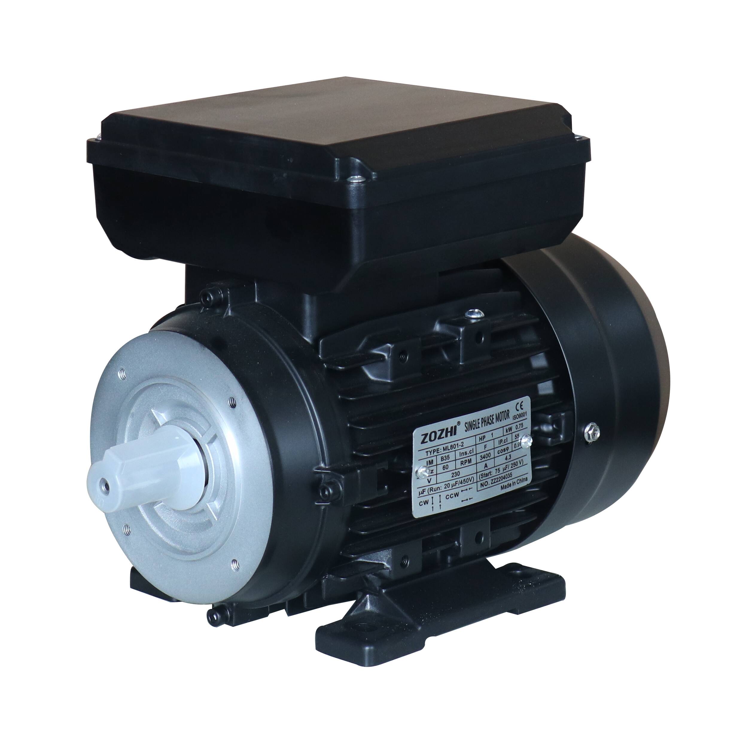 0.5KW 1HP Single Phase Induction Motor 60Hz 3400RPM IP55 Aluminium Housing Flange Mounting 220V Versatile Industrial
